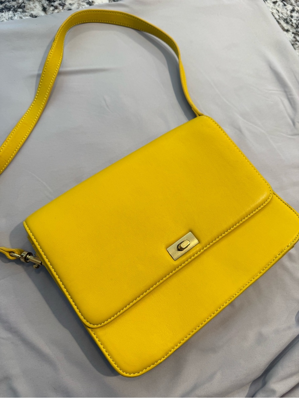 J. Crew Bright Yellow Leather Shoulder Bag